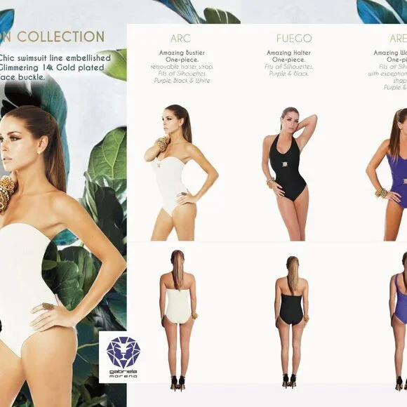 NWT Bikini Black bottom Swimsuit  14KT Gold - Picture 7 of 9